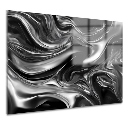 Monochroom Abstract Ontwerp in Zwart en Wit acrylglas