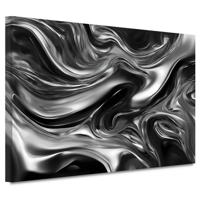 Monochroom Abstract Ontwerp in Zwart en Wit canvas