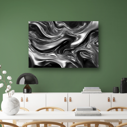 Monochroom Abstract Ontwerp in Zwart en Wit canvas