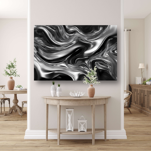 Monochroom Abstract Ontwerp in Zwart en Wit canvas