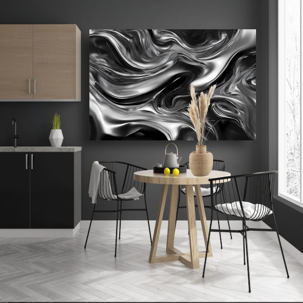 Monochroom Abstract Ontwerp in Zwart en Wit canvas