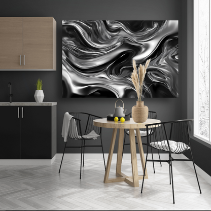 Monochroom Abstract Ontwerp in Zwart en Wit canvas