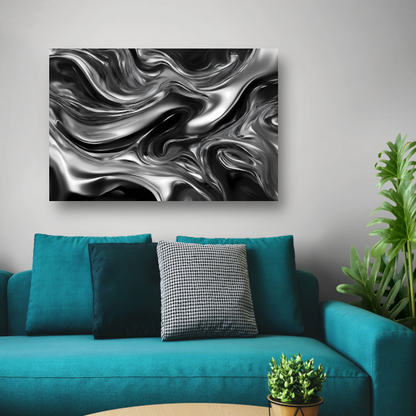 Monochroom Abstract Ontwerp in Zwart en Wit canvas