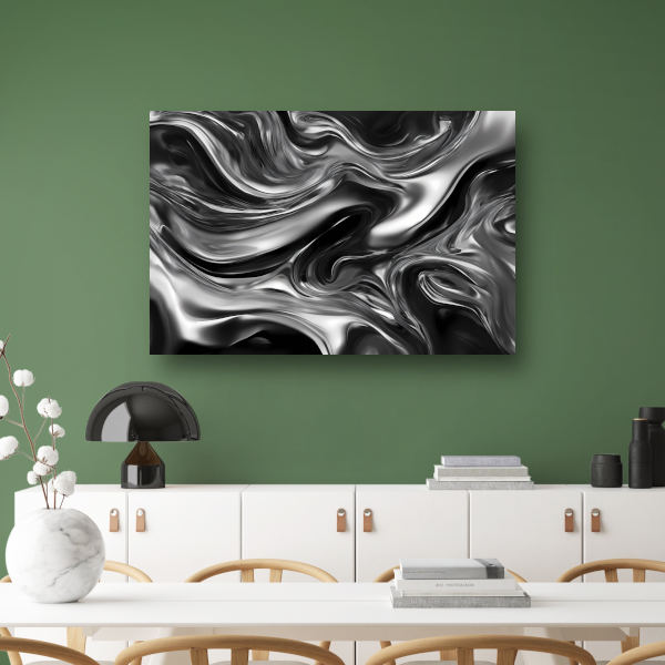 Monochroom Abstract Ontwerp in Zwart en Wit poster