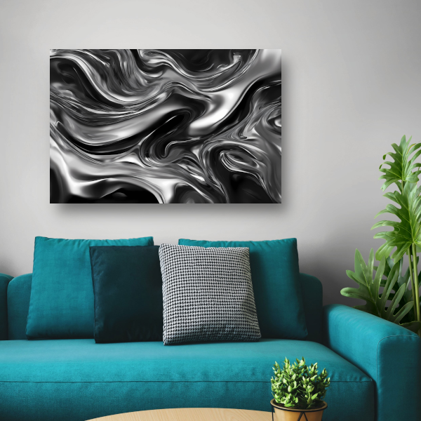 Monochroom Abstract Ontwerp in Zwart en Wit poster