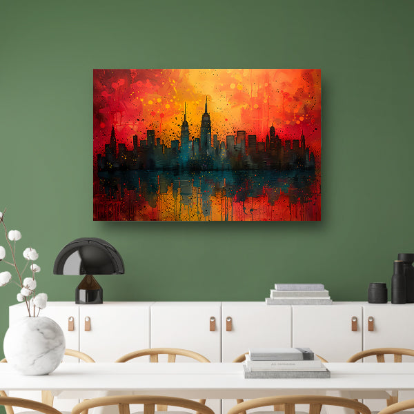 Minimalistisch stadsgezicht canvas