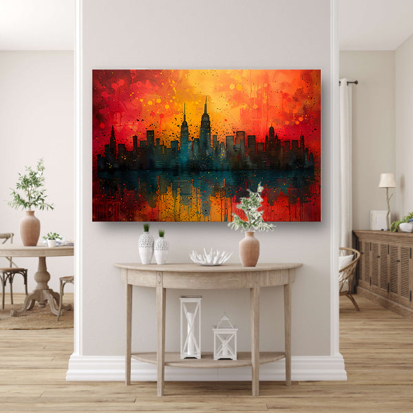Minimalistisch stadsgezicht canvas