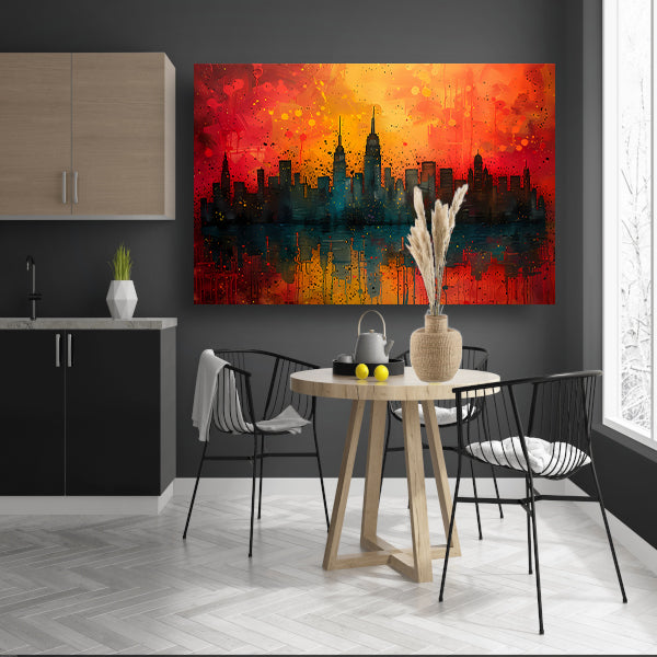 Minimalistisch stadsgezicht canvas