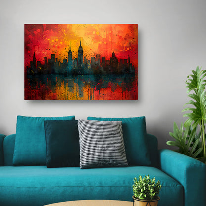 Minimalistisch stadsgezicht canvas