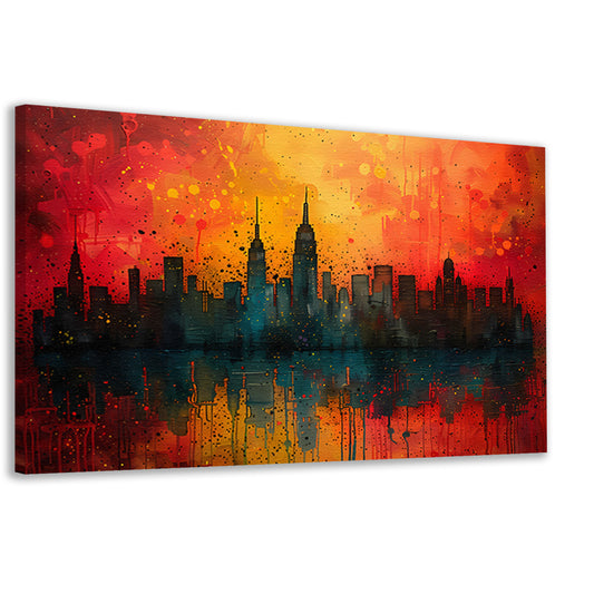 Minimalistisch stadsgezicht canvas
