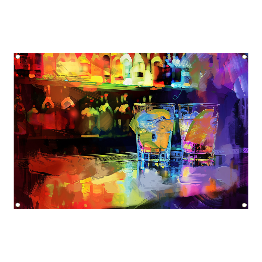 Twee Glazen op Bar tuinposter