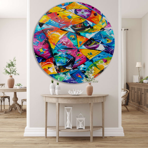 Abstract Kleuren Explosie forex muurcirkel