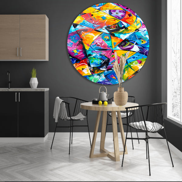 Abstract Kleuren Explosie forex muurcirkel