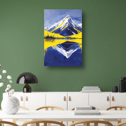 Surrealistisch berglandschap met reflectie in water canvas