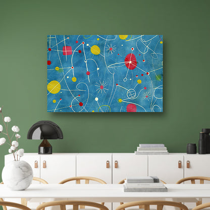 Abstracte kleurencompositie met speelse lijnen   acrylglas