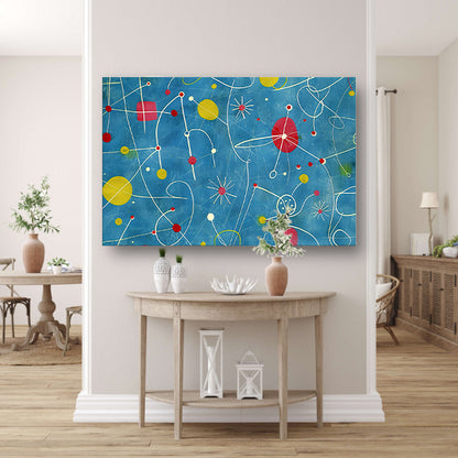 Abstracte kleurencompositie met speelse lijnen  poster