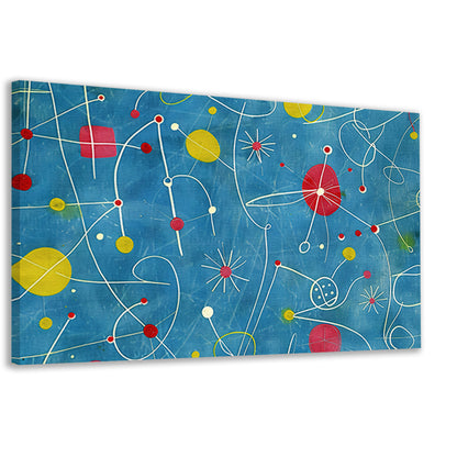 Abstracte kleurencompositie met speelse lijnen   canvas