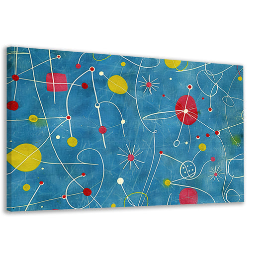 Abstracte kleurencompositie met speelse lijnen   canvas