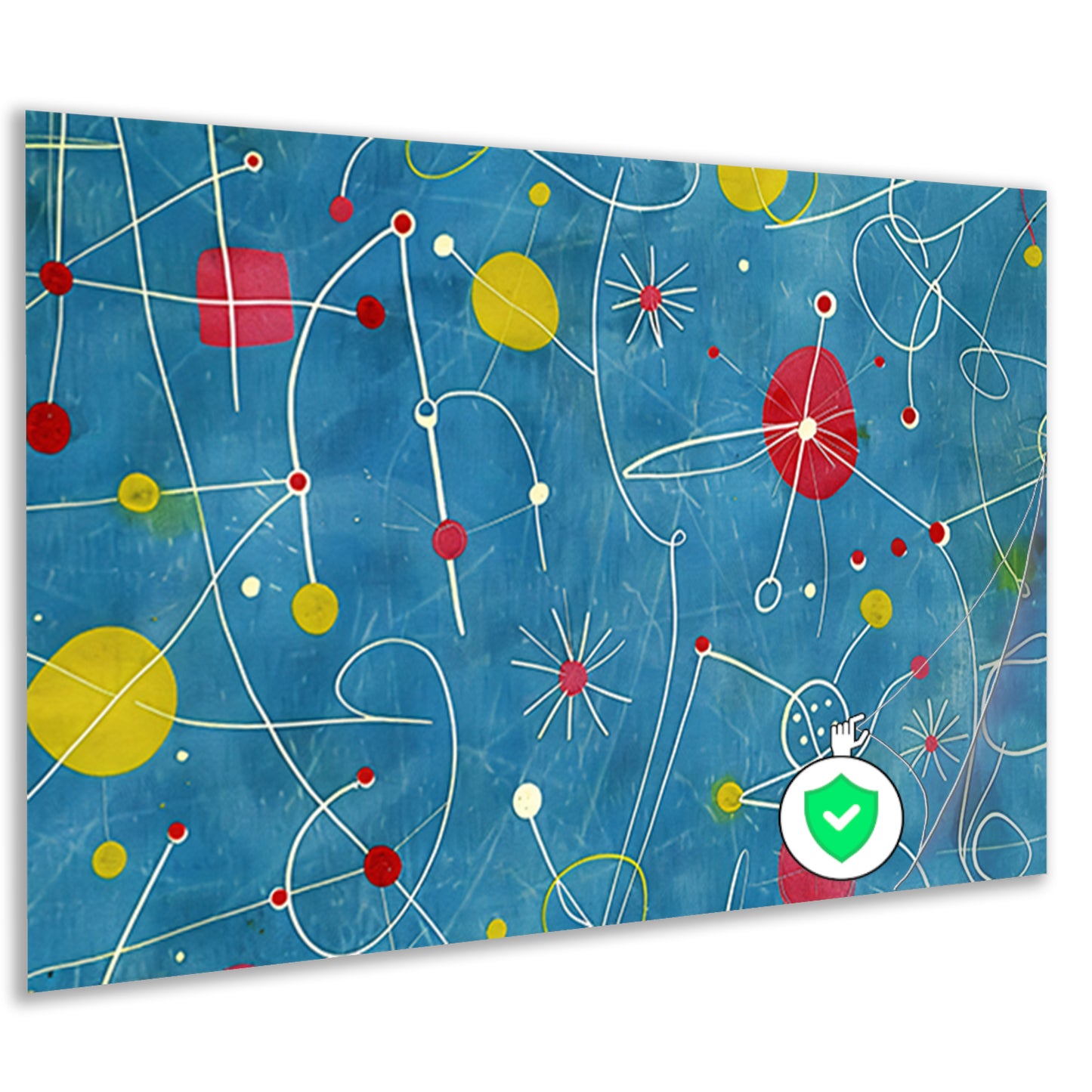 Abstracte kleurencompositie met speelse lijnen  poster