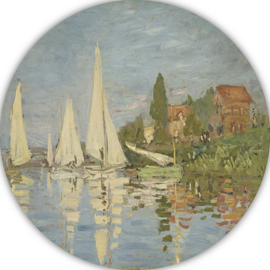 Regattas in Argenteuil - Claude Monet aluminium muurcirkel