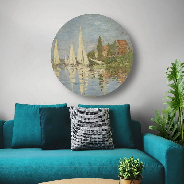 Regattas in Argenteuil - Claude Monet aluminium muurcirkel