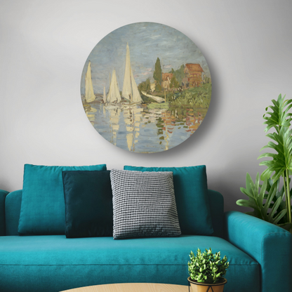 Regattas in Argenteuil - Claude Monet aluminium muurcirkel