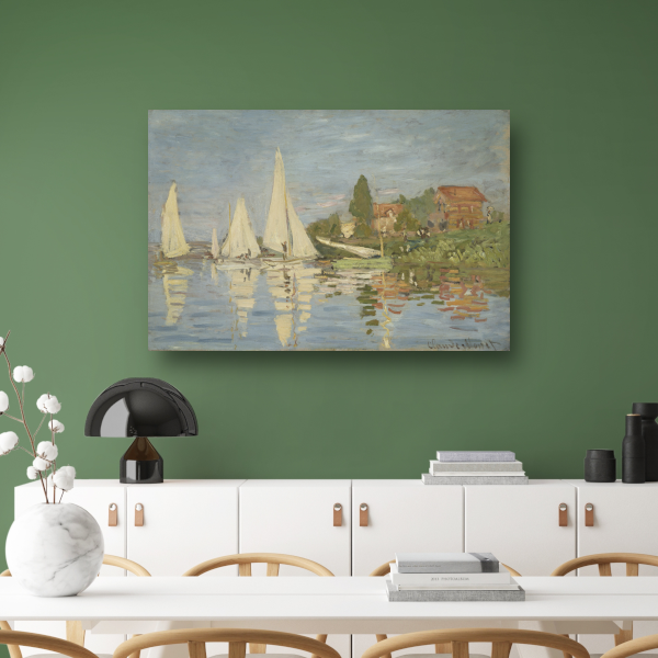 Regattas in Argenteuil - Claude Monet canvas met baklijst