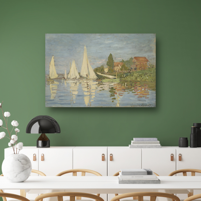 Regattas in Argenteuil - Claude Monet canvas met baklijst