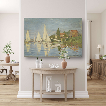 Regattas in Argenteuil - Claude Monet canvas met baklijst