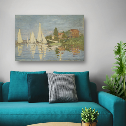 Regattas in Argenteuil - Claude Monet canvas met baklijst