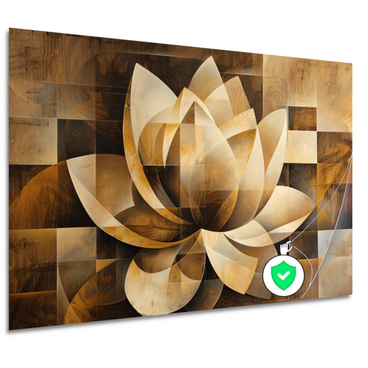 Abstracte Sepia Lotus Kunstwerk poster