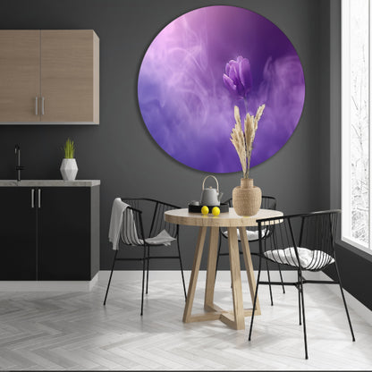 Paarse tulp in dromerige mist forex muurcirkel