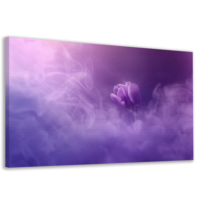 Paarse tulp in dromerige mist canvas