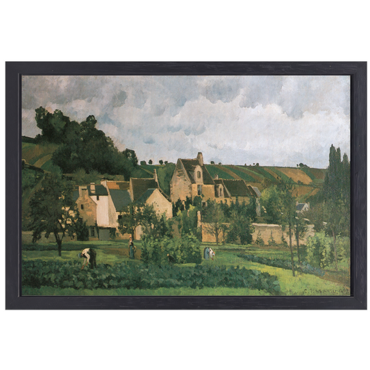 De Hermitage in Pontoise - Camille Pissarro canvas met baklijst