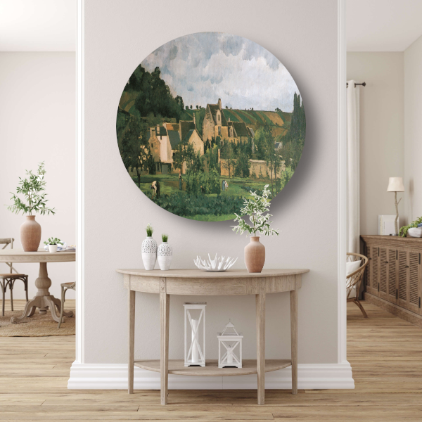 De Hermitage in Pontoise - Camille Pissarro aluminium muurcirkel