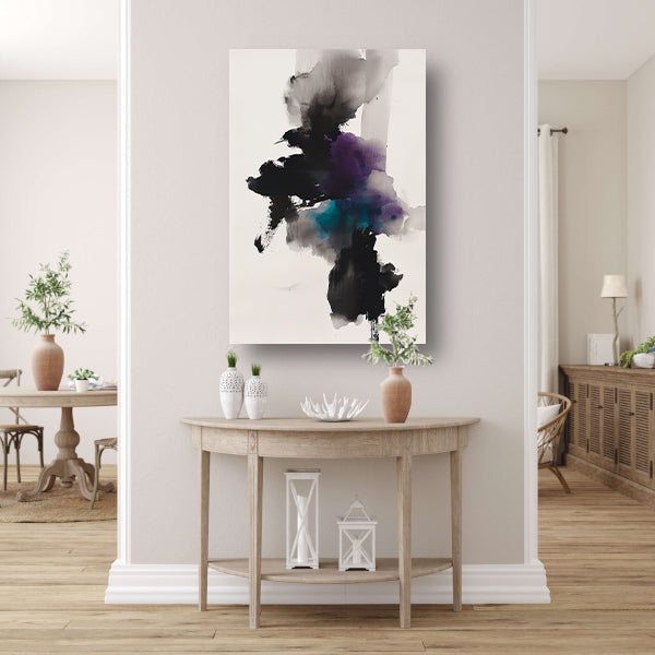 Abstracte bloem in donkere kleuren poster