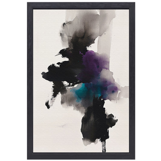 Abstracte bloem in donkere kleuren canvas met baklijst