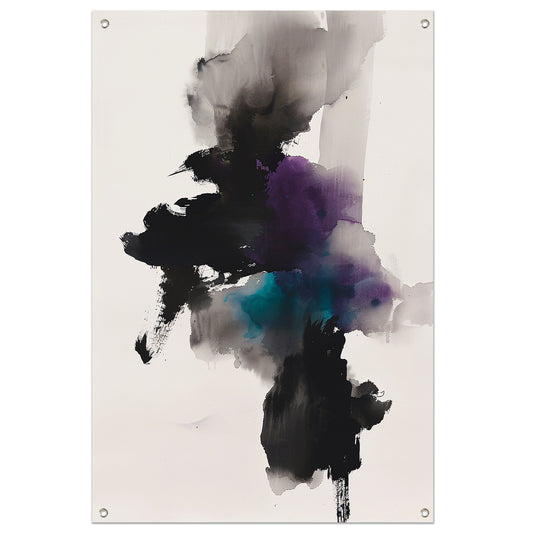 Abstracte bloem in donkere kleuren tuinposter