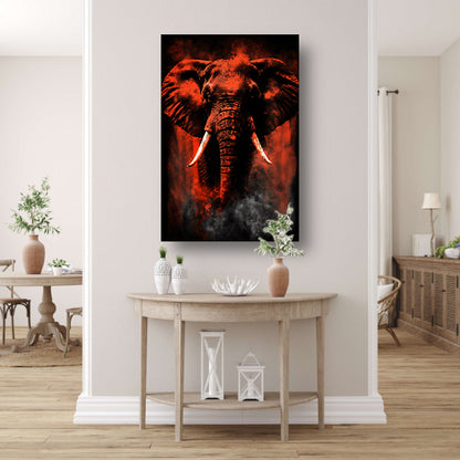 Minimalistische lijnencompositie in rood, blauw en geel canvas met baklijst