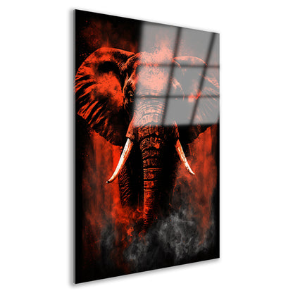 Minimalistische lijnencompositie in rood, blauw en geel Acrylglas