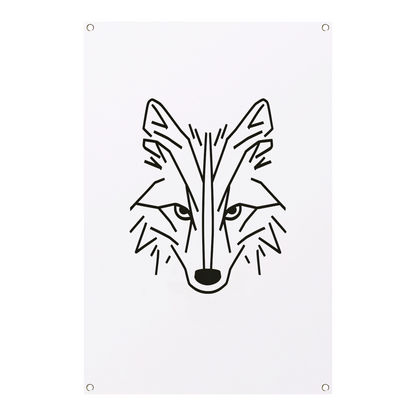 Minimalistische Abstracte Vos Line Art tuinposter