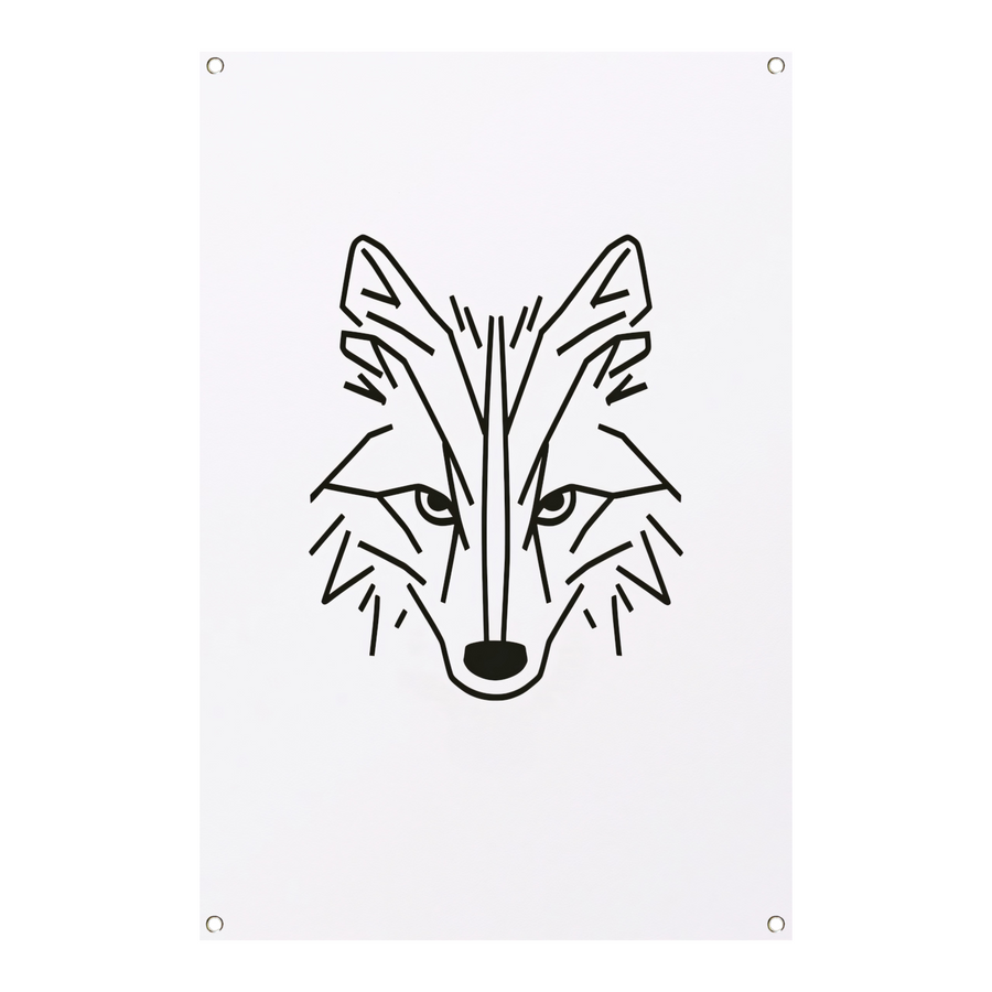 Minimalistische Abstracte Vos Line Art tuinposter