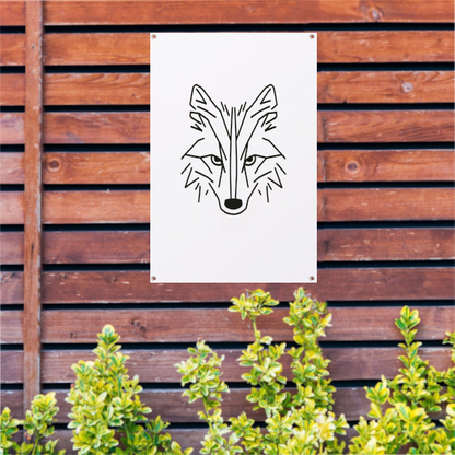 Minimalistische Abstracte Vos Line Art tuinposter