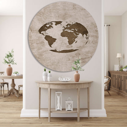 Abstract wereldkaart in sepia tinten forex muurcirkel