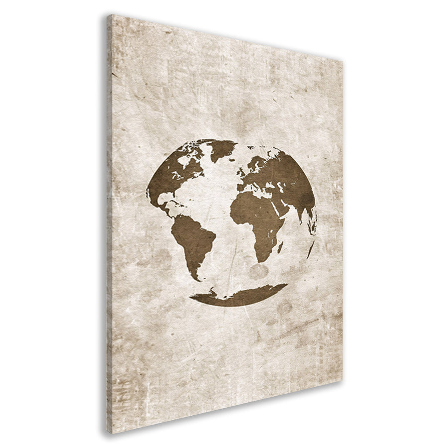 Abstract wereldkaart in sepia tinten canvas