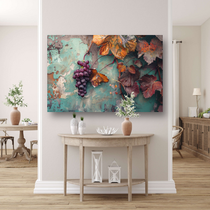 Klassieke druivenranken canvas met baklijst
