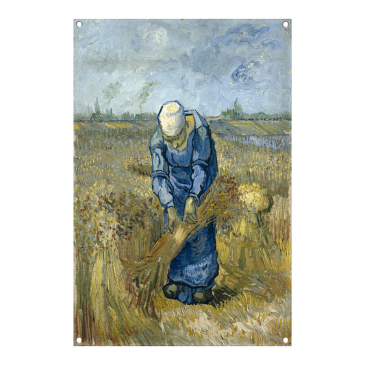 Boerin die schoven bindt - Vincent van Gogh tuinposter