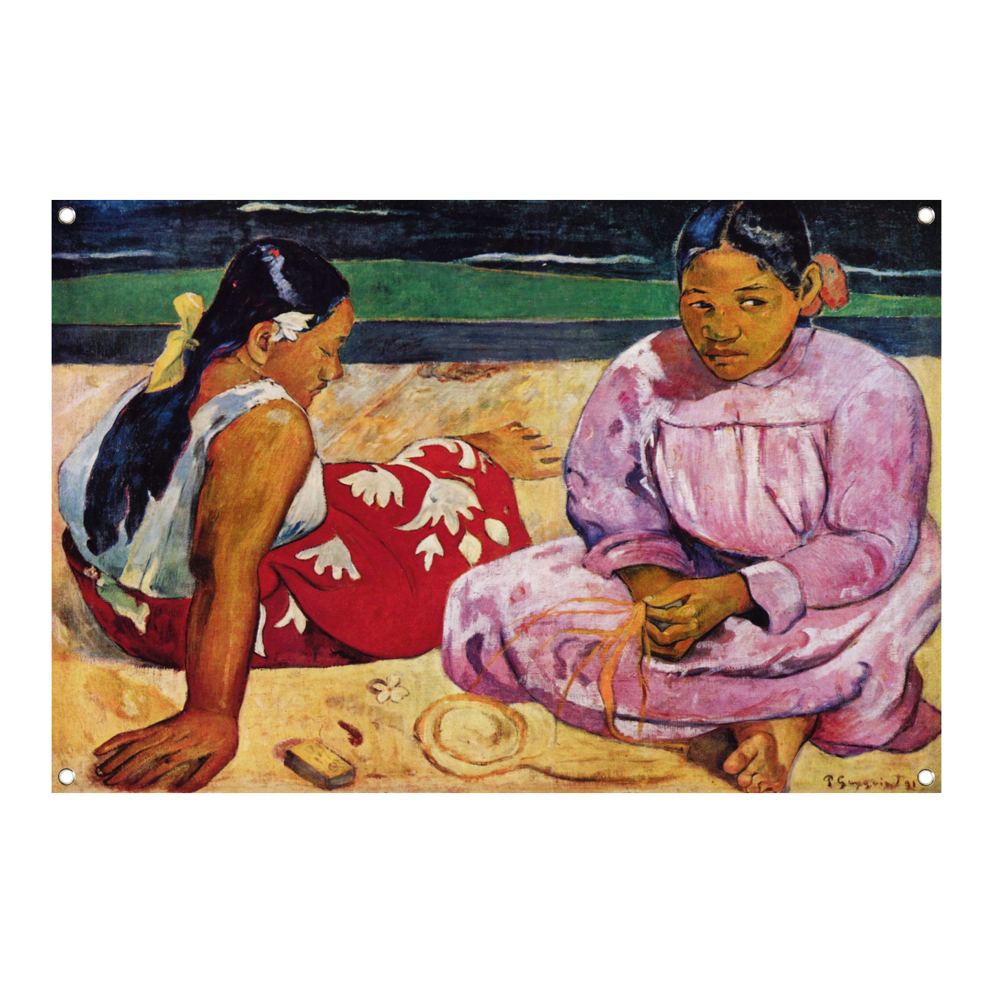 Tahitiaanse vrouwen op het strand - Paul Gauguin tuinposter