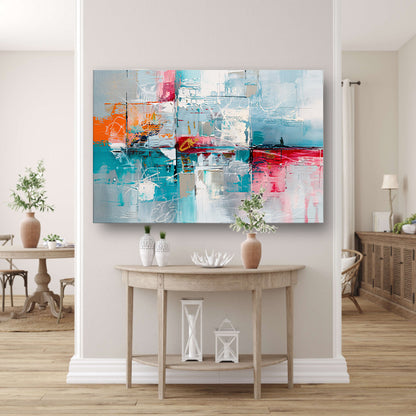 Abstracte kleurrijke moderne kunst op canvas canvas met baklijst