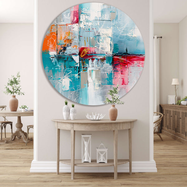 Abstracte kleurrijke moderne kunst forex muurcirkel